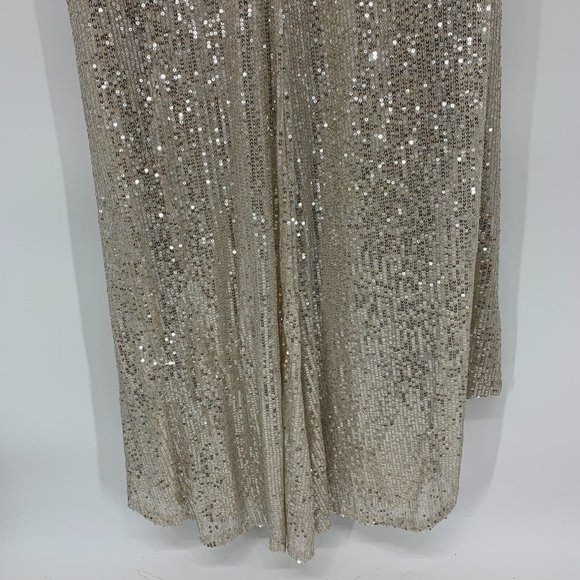 IEENA Mac Duggal Dress 26395 Long Sleeve Sequin Wrap V Neck Gown - Picture 16 of 16